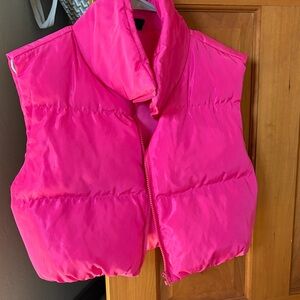 Bright Neon Pink Puffer Vest
